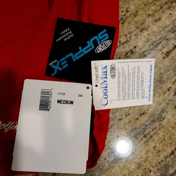 Vtg Dolfin Men's M Red Nylon Swimwear Shorts Built in Brief Liner Pocket Beach - Picture 4 of 10